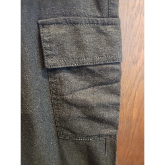 Gap Pants Womens Medium Black Wide Leg Linen Cargo Casual Drawstring pull on - Picture 2 of 7